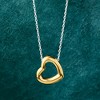 Ross-Simons Sterling Silver and 18kt Gold Over Sterling Heart Necklace Size 18 - 3 of 4