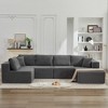 137.8" Corduroy Upholstery U-Shaped Cloud Modular Sectional Sofa with Right Chaise and Pillows, All-Foam Compression Design - 2 of 4