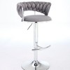 DSVIMOY Counter and Bar Stool Set Swivel Adjustable Velvet Seat with Chrome Footrest for Modern Spaces, Gray, 25.98"*12.99"*20.66" - 2 of 4