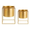Kate and Laurel Fitch 2pc Planter Rectangle Metal Tabletop Planter, 2 Piece, Gold - 2 of 4