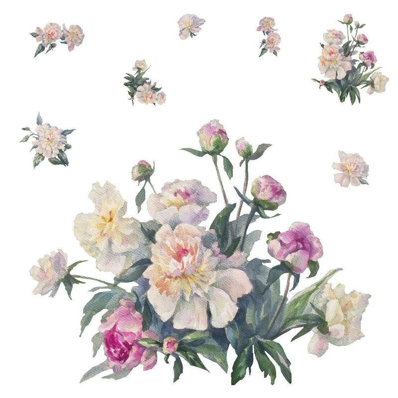 Floral Bouquet Peel and Stick Giant Wall Decal White/Pink - RoomMates, 5 of 7