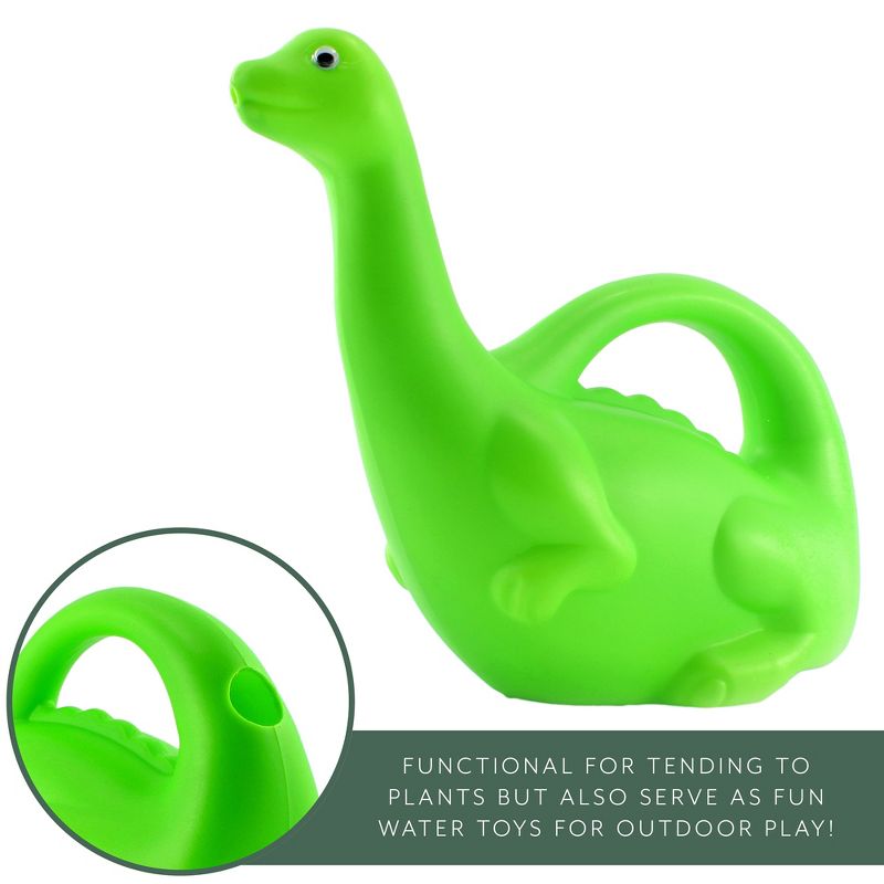 Cornucopia Brands Green Dinosaur Watering Can; Novelty Plastic Waterer Kid-Loved, 5 of 8