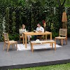 Cambridge Casual 6pc Paxton Teak Wood Outdoor Patio Dining Set with Honey Wicker Brown - 3 of 4