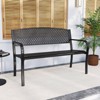 Costway 50 Inches Garden Bench Outdoor Bench with Patterned Backrest and Curved Armrests - 4 of 4