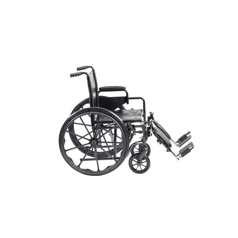 Drive Medical Silver Sport 2 Wheelchair, Detachable Desk Arms, Elevating Leg Rests, 18" Seat, 3 of 4