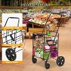 Folding Shopping Cart with 22 Gallon Large Basket, Grocery Cart with 360° Swivel Wheels, 110 Lbs Large Capacity Utility Cart for Shopping, Grocery - 4 of 4