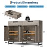 Homhougo Sideboard Buffet Cabinet, 55" Large Kitchen Accent Modern Storage Cabinet with 2 Drawers and 4 Doors, Coffee Bar Buffet Table Gray - 2 of 4