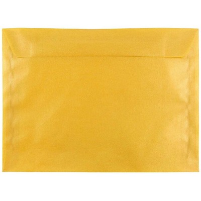 JAM Paper 9 x 12 Booklet Translucent Vellum Envelopes Gold 1592176