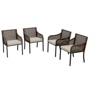 EAGLE PEAK Sienna Bay Outdoor Patio Dining Chair with Cushions (Set of 4) - 1 of 4