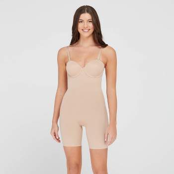 Assets By Spanx Women's Flawless Finish Strapless Cupped Midthigh Bodysuit  : Target