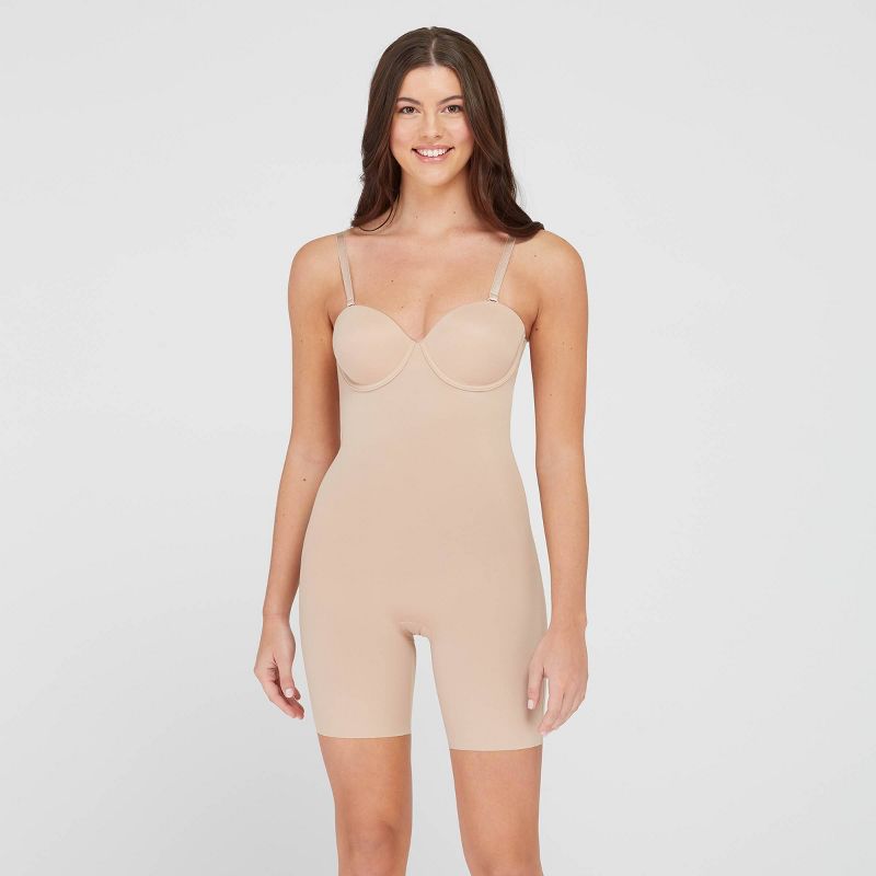 ASSETS by SPANX Women's Flawless Finish Strapless Cupped Midthigh Bodysuit, 1 of 3