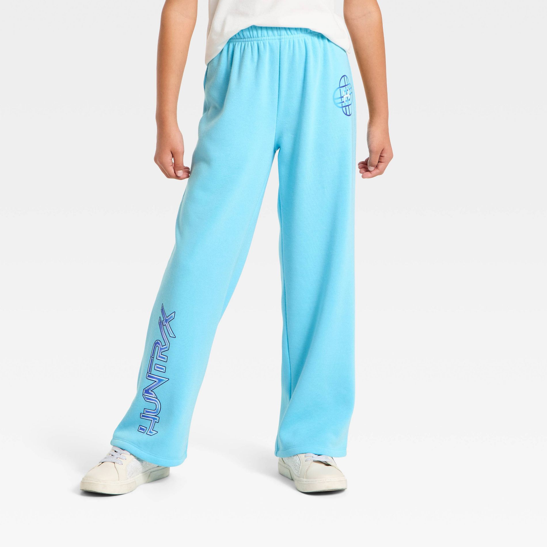 Girls' KPop Demon Hunters Huntrix Golden Fleece Jogger Pants - Blue