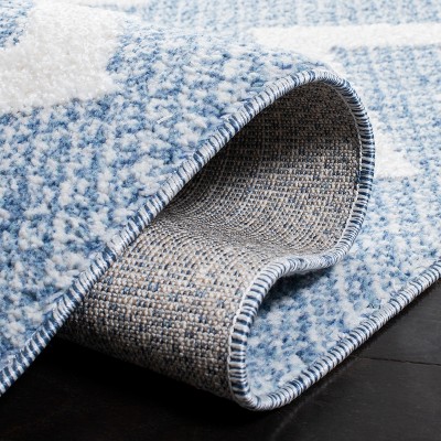 Ivory Diamond Braided Edge 53" Round Synthetic Shag Rug