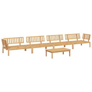 vidaXL - 5 Piece Patio Pallet Sofa Set - Acacia Wood Modular Garden/Deck Furniture with Table and Sofas - Outdoor Lounge - 1 of 4