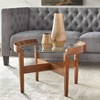2pc Dayton Round Coffee and End Table Set Walnut - Lifestorey: Tempered Glass, Rubberwood Frame - 2 of 4