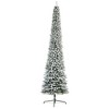 Nearly Natural 11-ft Flocked Pencil Artificial Christmas Tree with 850 Clear Lights and 1435 Bendable Branches - 3 of 4