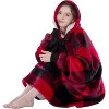 PAVILIA Faux Shearling Wearable Blanket Hoodie, Cozy Oversized Hooded Sweatshirt Adults, Warm Fleece Big Pocket - 2 of 4