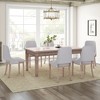 Linen Upholstered Dining Chairs Set of 2, Farmhouse Accent Chairs with Ergonomic Cutout Back - ModernLuxe - 2 of 4