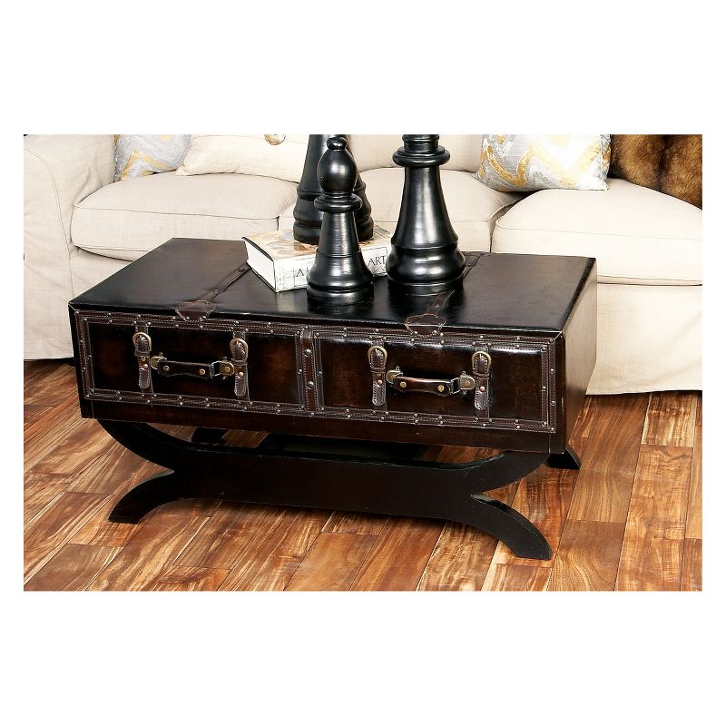 Faux Leather Trunk Coffee Table Brown - Olivia & May, 5 of 6
