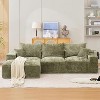 110" Modular Sectional Sofa with Chaise Lounge,Plush Corduroy Cloud Couch,Deep Seat Boneless L-Shape Sofa,Fabric for Living Room or Apartment - 2 of 4
