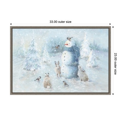 Let it Snow Blue and White Canvas Wall Art Print