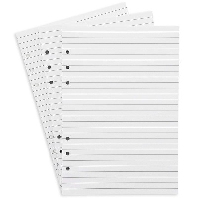 Paper Junkie 240-Sheet White Reinforced College Ruled Refill Binder Filler Paper, 6 Hole Punch, 6 x 8.25 in