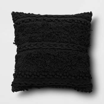 Tufted and Braided Striped Square Throw Pillow - Threshold™