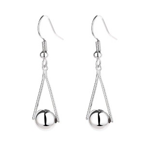 Sterling Silver Ball Drop Earrings with Hook Closure - 1 of 4