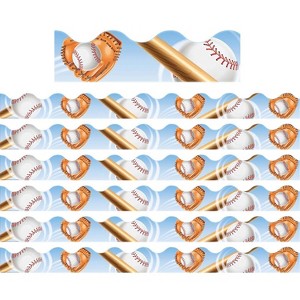 Eureka Baseball Deco Trim 37 Feet Per Pack 6 Packs (EU-845201-6) - 1 of 2