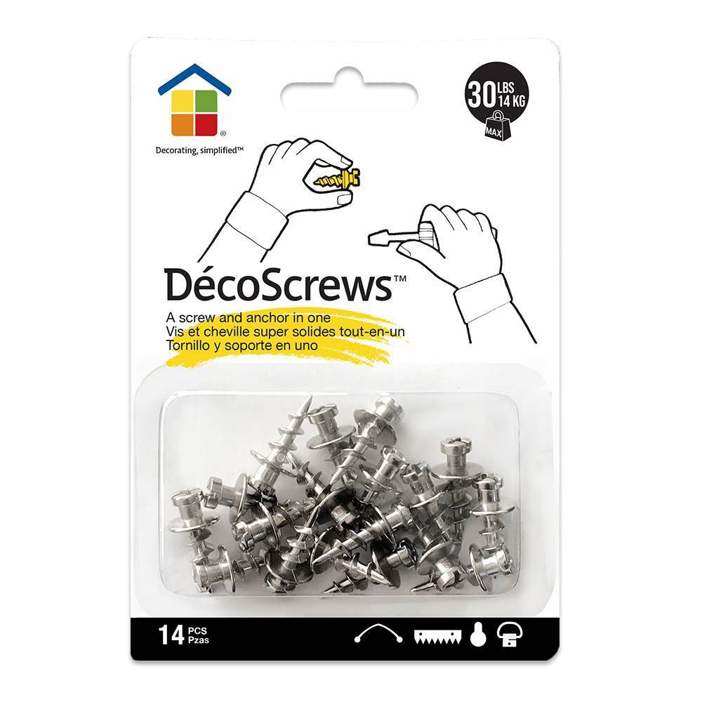 Under the Roof Decorating Screws Nickel Project Pack: Metal Decorative Fasteners for Hanging & Wall Use, 14 Pack