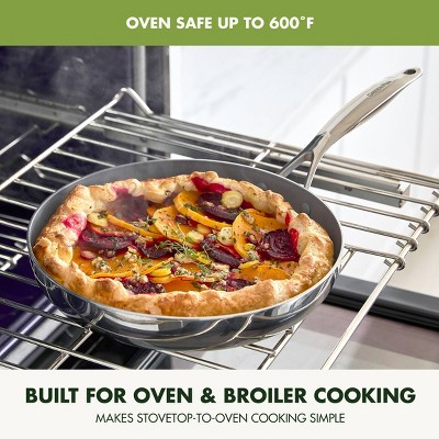 GreenPan Valencia Pro Stainless Steel 8” Frying Pan Skillet, Induction Suitable Mirrored Tri-Ply, Ceramic Nonstick PFAS-Free, Multi Clad Cookware, Dishwasher Oven & Broiler Safe - Thumbnail 5