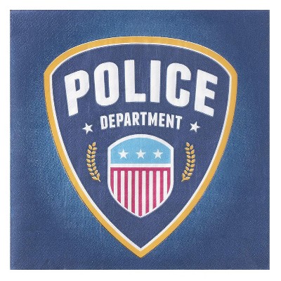 Blue Panda 150-Pack Disposable Paper Napkins Police Kids Party Supplies, 2-Ply, Folded 6.5"x6.5"