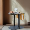 Small Coffee Table Leather Side Table C Shaped Nightstand 55x40x56.5cm - 3 of 4