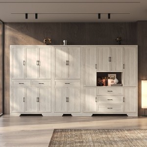 FUFU&GAGA Multifunctional Modular Storage Cabinet Bookcase Display Cabinet with Adjustable Shelving, Drawers & Safety Features - 1 of 4