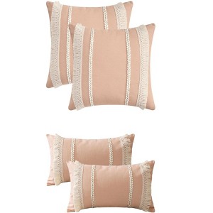 REGALWOVEN 4 Pcs Boho Modern Striped Decorative Throw Pillow Cover for Living Room Bed Sofa - 1 of 4