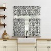 No. 918 1pc 54"x14" Elara Floral Print Semi-Sheer Rod Pocket Kitchen Curtain Valance Black - 4 of 4