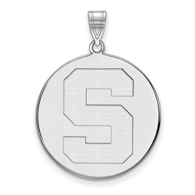 Black Bow Jewelry 10k White Gold Michigan State Spartans NCAA Extra Large Pendant