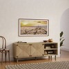 LuxenHome 2-Door Rope Design 55.1-Inch Wide Manufactured Wood TV Console Cabinet Brown - 3 of 4
