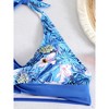 Womens Color Block Swimsuits Sets 2 Piece Halter Neck Bikini Sets V Neck Bating Suits Sets Front Twist Mid Waist Swimsuits for Summer - 2 of 4