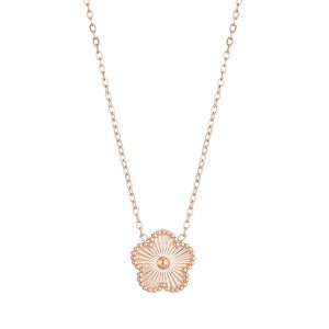 Adornia Tarnish Resistant 14k Rose Gold Plated 5-Leaf Clover Pendant Necklace - 1 of 1