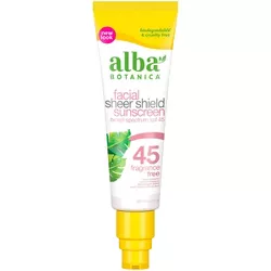 Alba Botanica Sheer Shield Facial Sunscreen - SPF 45 - 2oz