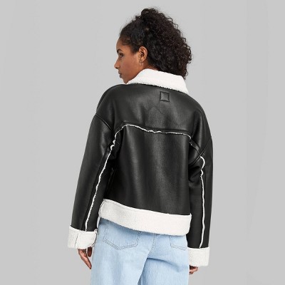 women's shearling lined leather jacket