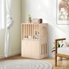 Costway 2-Tier Luxury Wood Cat House Kitten Cage Condo w/ Washable Plush Cushions End Side Table Nightstand - 2 of 4