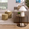 CAVINAS Set of 3 Modern Round Table Ottoman Bench with Storage,Velvet Storage Ottoman for Living Room,Bedroom - 3 of 4