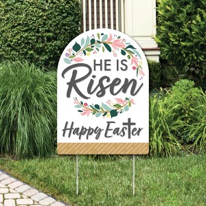 Big Dot of Happiness Religious Easter - Party Decorations - Christian Holiday Party Welcome Yard Sign - 1 of 4