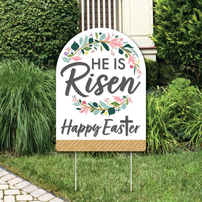 Big Dot of Happiness Religious Easter - Party Decorations - Christian Holiday Party Welcome Yard Sign, 1 of 9