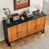 VYNXARIA Modern Retro Buffet Cabinet with Geometric Design for Versatile Storage - 3 of 4