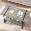 41" Coffee Table with Storage Shelf, 2-Tier Metal Frame Center Table for Living Room Office - 2 of 4