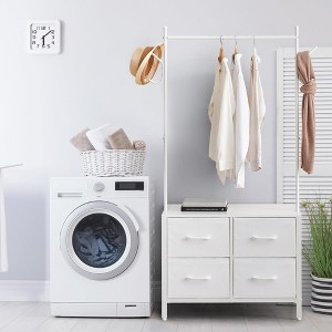 4 Drawers, Fabric Drawers & Wooden Top,Heavy Duty Metal Frame Garment Rack,  for Bedroom， - 1 of 4