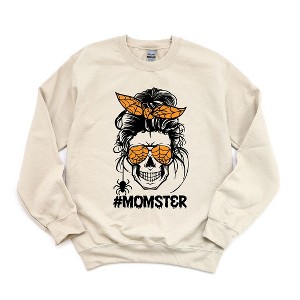 Simply Sage Market Women's Graphic Sweatshirt Momster Skull - 1 of 4